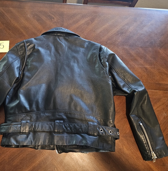 Virginia Slims Wear Belted Black Leather Jacket - Picture 8 of 8